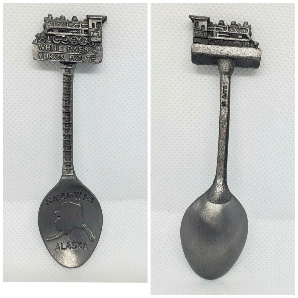 73 White Pass & Yukon Route WAPW Skagway Alaska Pewter Mini Vintage Spoon Décor